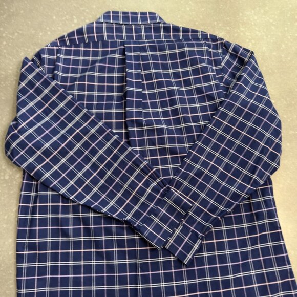 Brooks Brothers Navy Windowpane Check Button-Down Shirt – Size XL - Picture 4 of 10